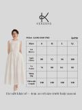 K478 Đầm linen sát nách suông trắng, thêu ren ở ngực - NEW ARRIVALS 