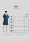  K481 Đầm suông dáng ngắn cổ V xanh cổ vịt - NEW ARRIVALS 