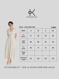  Đầm linen trắng dài cài khuy gỗ dừa tự nhiên cổ V tay gấp gấu | K482 