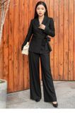  Bộ Suit gồm áo Blazer buộc dây và quần xuông linen lụa K190 
