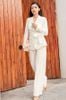  Bộ Suit gồm áo Blazer buộc dây và quần xuông linen lụa K190 