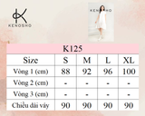  K125 Đầm LINEN xuông cổ tròn đuôi cá, tay ngắn 