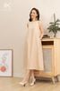k187 Đầm Linen suông, sát nách, cổ tròn