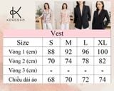  K188 Áo Blazer Chất liệu Ramie họa tiết quả hồng 