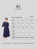  K624 Đầm linen suông, dáng sơ mi cổ đức, dáng dài, tay dài Rayon, xanh Navy 