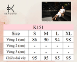  SALE K151 Đầm xuông linen cổ lá sen, xếp ly ngực, đuôi cá 