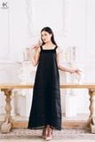  K137 Đầm Maxi Linen 2 Dây,  dáng suông, xếp ly 