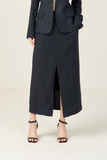 K603 - Chân váy ECO NAVY dáng dài, xếp ly ôm nhẹ NEW ARRIVAL 