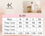  K180 Đầm linen cổ V, tay cánh tiên màu trắng 