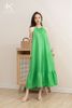 K181 Đầm maxi linen cổ yếm, đuôi cá