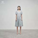  K404- Đầm suông cổ tim tay bồng nhẹ - NEW ARRIVALS 