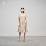  K404- Đầm suông cổ tim tay bồng nhẹ - NEW ARRIVALS 
