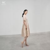  K404- Đầm suông cổ tim tay bồng nhẹ - NEW ARRIVALS 