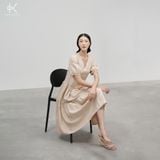  K404- Đầm suông cổ tim tay bồng nhẹ - NEW ARRIVALS 