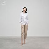  SALE K413 Áo Sơ mi linen cổ tàu tay lửng, túi ngực 