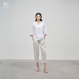  SALE K422 Áo linen kiểu Sơ mi cánh dơi, cổ tàu dáng xuông 