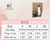  K112 Đầm maxi LINEN cổ yếm, dáng suông,  gấu đính ngọc trai 