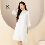  Đầm Linen Suông Cao Cấp Thêu Ren K311 – Thanh Lịch, Nhẹ Nhàng & Bền Vững 