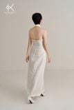  K479 Đầm linen dáng dài cổ yếm xoắn - NEW ARRIVALS 
