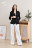  K163 Áo vest linen lụa tay lỡ màu đen 