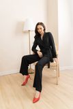  Bộ Suit gồm áo Blazer buộc dây và quần xuông linen lụa K190 