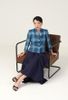K617 - Áo blazer dáng ngắn kẻ xanh NEW ARRIVALS