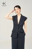  K609 ÁO BLAZER ECO NAVY TAY NGẮN, 2 KHUY NEW ARRIVALS 