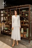  Bộ Suits gốm áo Blazer trắng  và chân váy thanh lịch, sang trọng ( K452 và K453) 
