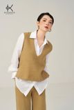  K620 Áo Gile Cổ Tim, Dáng Suông NEW ARRIVALS 