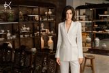  K446 - Bộ Suit trắng gồm áo Blazer  dáng ôm, 2 hàng cúc và quần ống đứng sang trọng tao nhã NEW ARRIVALS 