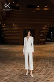  K446 - Bộ Suit trắng gồm áo Blazer  dáng ôm, 2 hàng cúc và quần ống đứng sang trọng tao nhã NEW ARRIVALS 