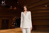  K446 - Bộ Suit trắng gồm áo Blazer  dáng ôm, 2 hàng cúc và quần ống đứng sang trọng tao nhã NEW ARRIVALS 