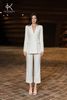 K446 - Bộ Suit trắng gồm áo Blazer  dáng ôm, 2 hàng cúc và quần ống đứng sang trọng tao nhã NEW ARRIVALS