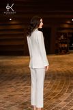  K446 - Bộ Suit trắng gồm áo Blazer  dáng ôm, 2 hàng cúc và quần ống đứng sang trọng tao nhã NEW ARRIVALS 