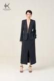  K602 - Áo blazer không cổ ECO NAVY NEW ARRIVAL 