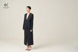  K602 - Áo blazer không cổ ECO NAVY NEW ARRIVAL 