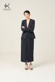  K602 - Áo blazer không cổ ECO NAVY NEW ARRIVAL 