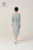  K619 Đầm Linen suông, cổ V, tay dài, dáng sơ mi - thanh lịch, năng động 