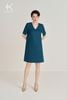 K481 Đầm suông dáng ngắn cổ V xanh cổ vịt - NEW ARRIVALS
