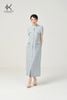 K498 Đầm LINEN suông dáng dài cổ tàu có tay