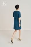  K481 Đầm suông dáng ngắn cổ V xanh cổ vịt - NEW ARRIVALS 