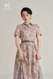  K474 Đầm Ramie chữ A cổ đức - NEW ARRIVALS 