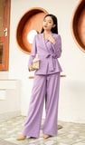  Bộ Suit gồm áo Blazer buộc dây và quần xuông linen lụa K190 