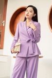  Bộ Suit gồm áo Blazer buộc dây và quần xuông linen lụa K190 