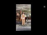 Video áo Ghi Lê cổ tim và quần xuông Linen