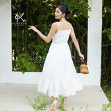  K193 Đầm maxi 2 dây đuôi cá thêu ren sóng 