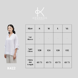  SALE K422 Áo linen kiểu Sơ mi cánh dơi, cổ tàu dáng xuông 