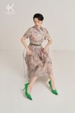  K474 Đầm Ramie chữ A cổ đức - NEW ARRIVALS 