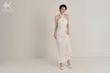  K479 Đầm linen dáng dài cổ yếm xoắn - NEW ARRIVALS 