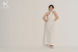  K479 Đầm linen dáng dài cổ yếm xoắn - NEW ARRIVALS 